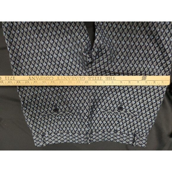 Theory Blue Gray Geometric Design Jacquard Cropped Trouser Pants Women's Size 6 - Picture 7 of 7
